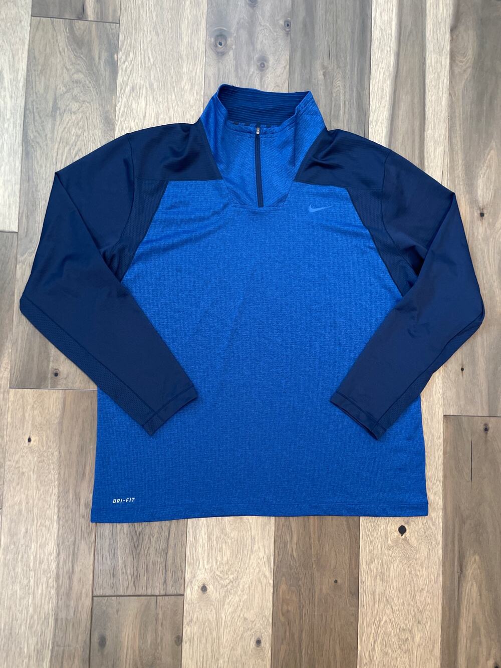 Nike Dri Fit Quarter Zip Long Sleeve Top Size XXL Blue